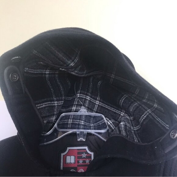 Aritzia TNA Wool Pea Coat Hood Toggle Buttons Zipper Bomber Jacket Wool Military - Picture 11 of 15